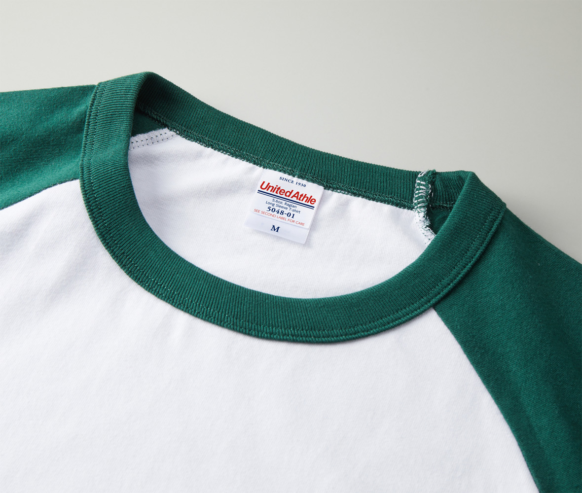 United Athle ラグラン ロングスリーブ Tシャツ(1.6インチリブ)5.6oz 5048-01 - 画像 (4)